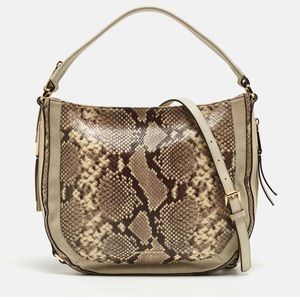 MICHAEL KORS JULIA Medium Convertible ToteEcru Python Snake Embossed Leather bag